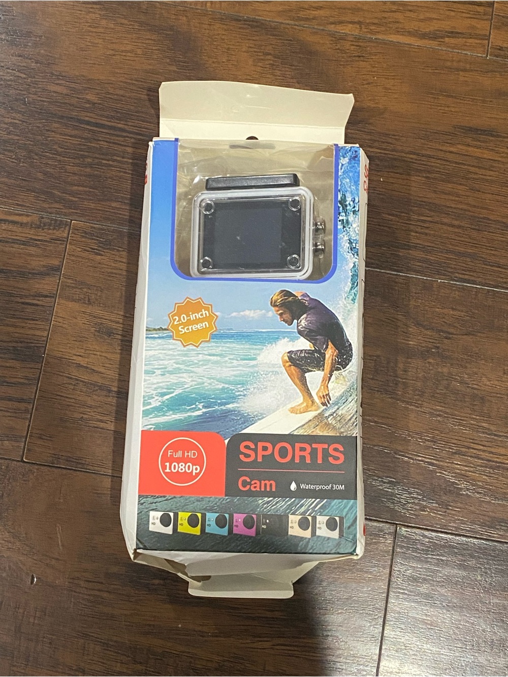 Black Sports Action Camera with 2.0-inch Screen - Waterproof Full HD